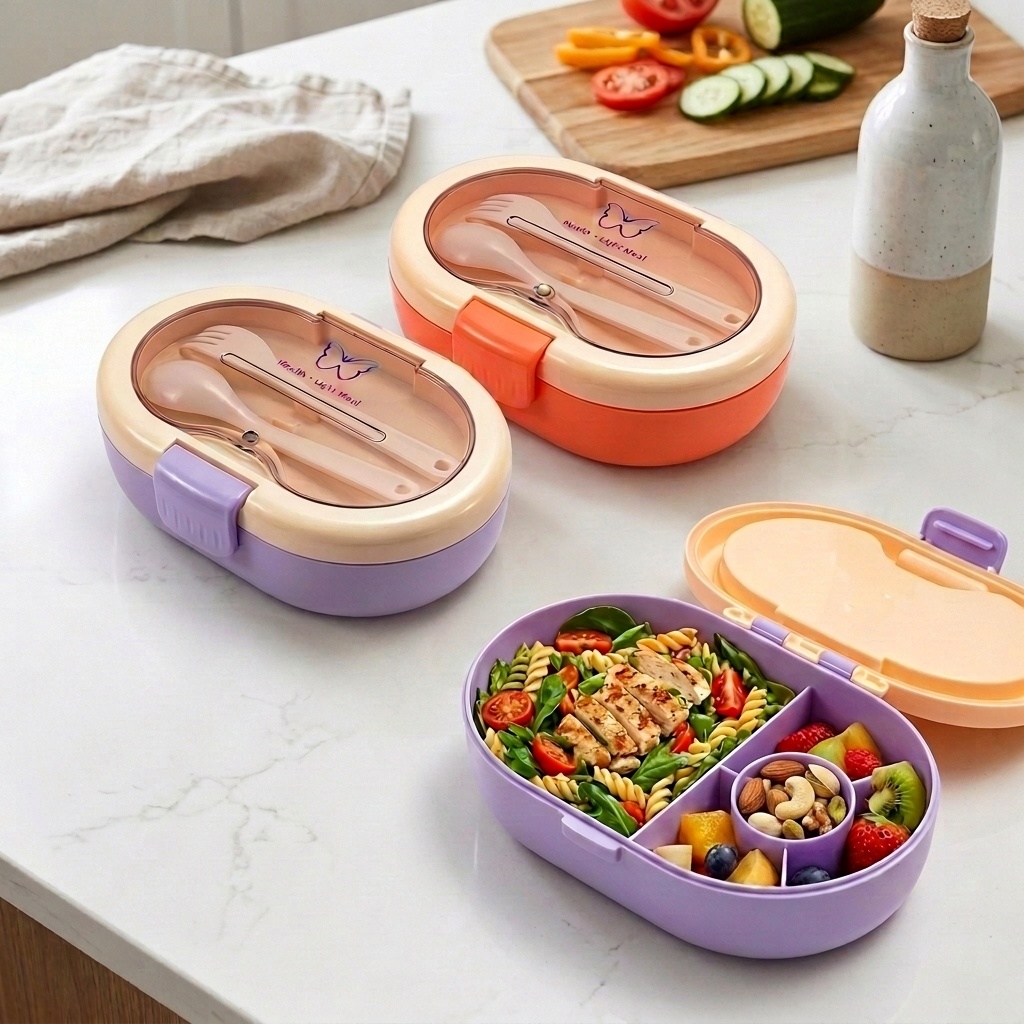 Meal Prep Or Prep Meal - علبة غداء بلاستيكية مانعة للتسرب مع